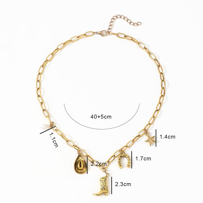 Collier en métal pour femme sur le thème du cowboy occidental - image 4
