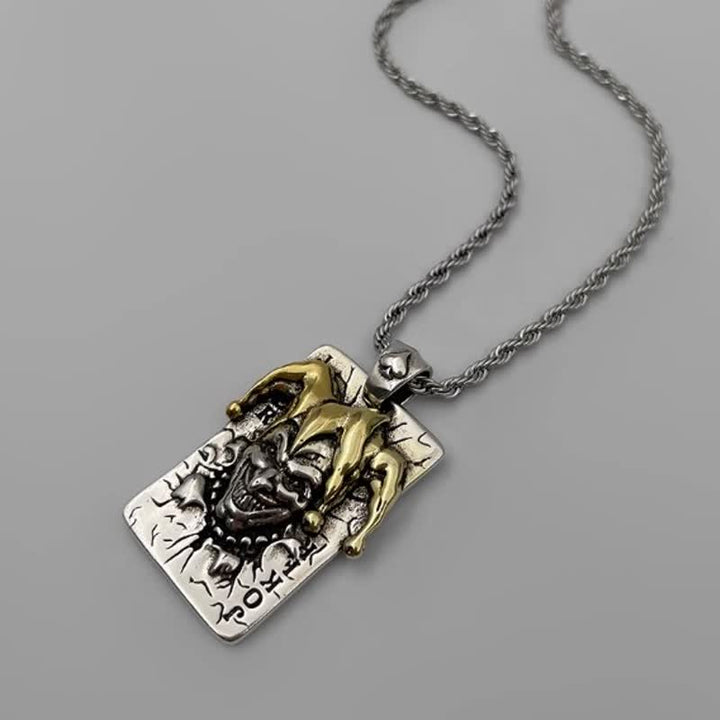 Collier unisexe en métal style hip-hop avec motif poker - Poker Joker - 27,56 pouces / 70 cm - image 5