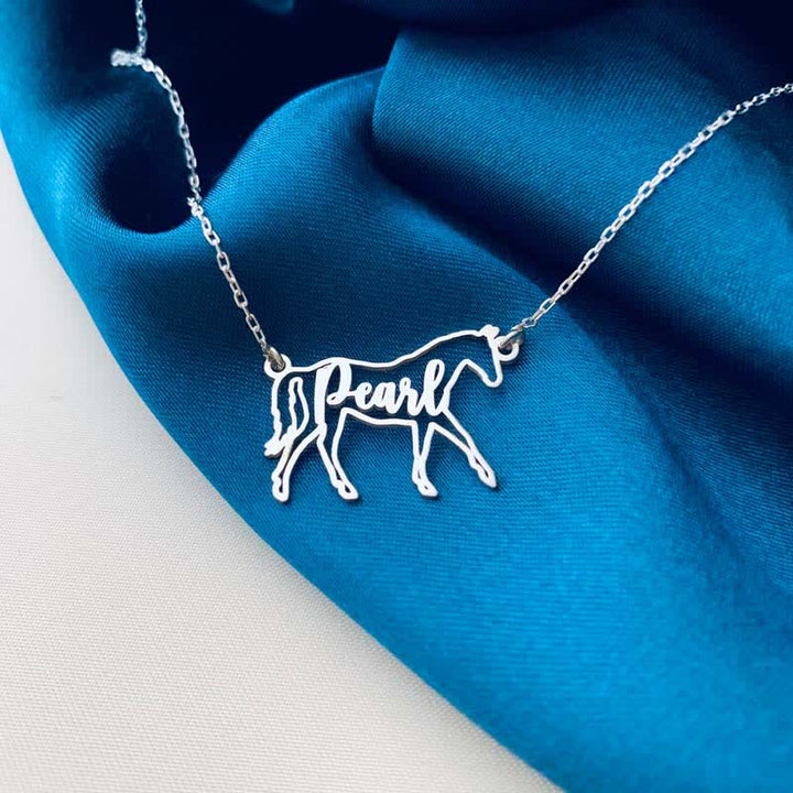 Collier avec pendentif personnalisé pour amoureux des chevaux - Argent - image 6