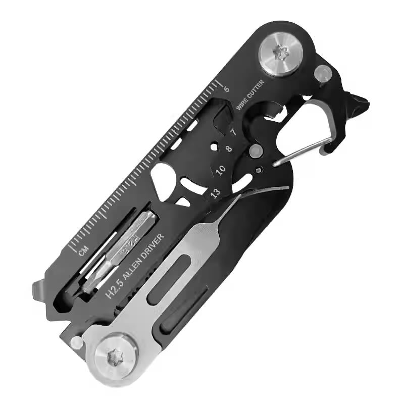 Couteau pliant portable multifonctionnel EDC-Tool, porte-clés - Noir - image 3