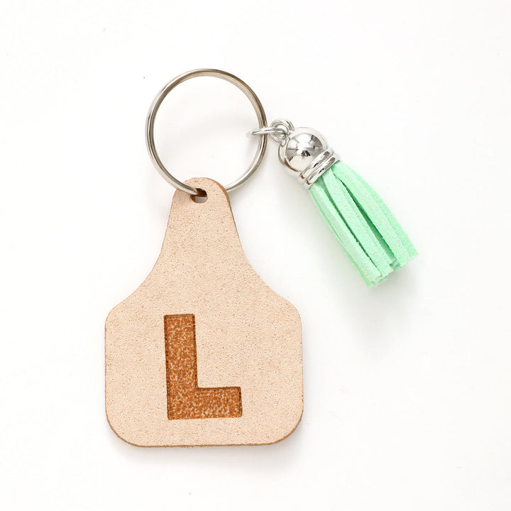 Porte-clés à pompon vert avec lettres de style minimaliste de ferme - L - image 14
