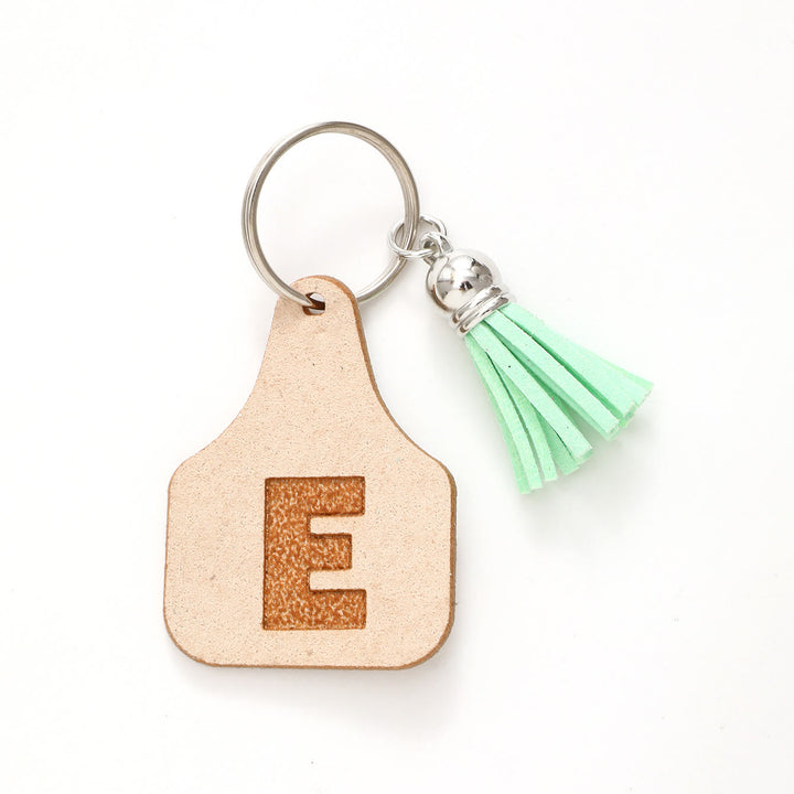 Porte-clés à pompon vert avec lettres de style minimaliste de ferme - E - image 7