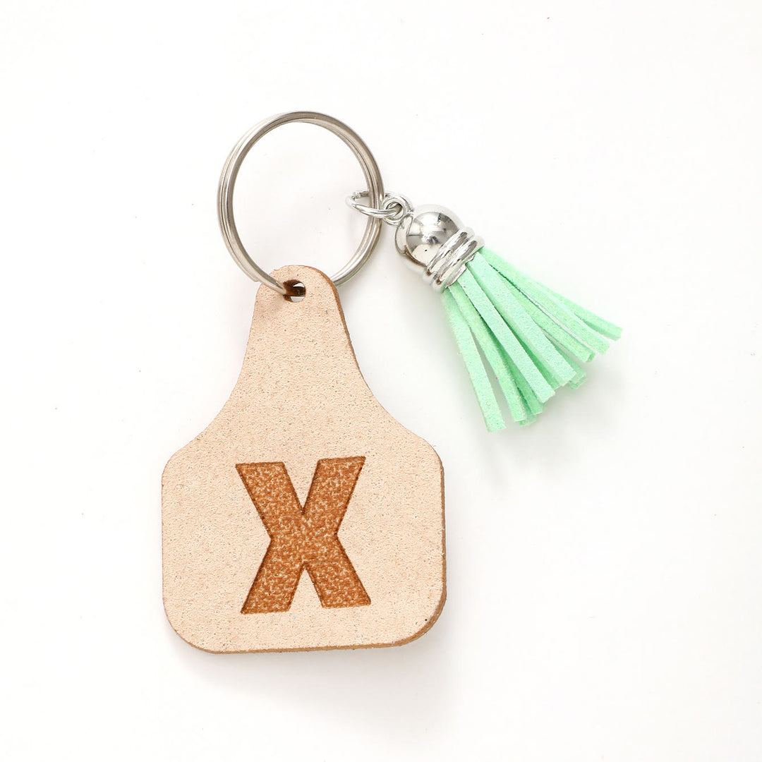Porte-clés à pompon vert avec lettres de style minimaliste de ferme - X - image 26