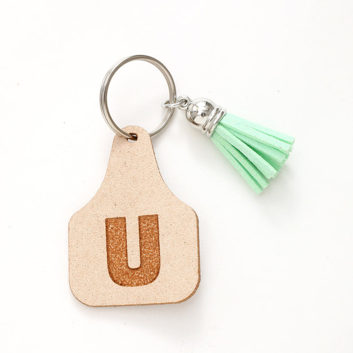 Porte-clés à pompon vert avec lettres de style minimaliste de ferme - Tu - image 23