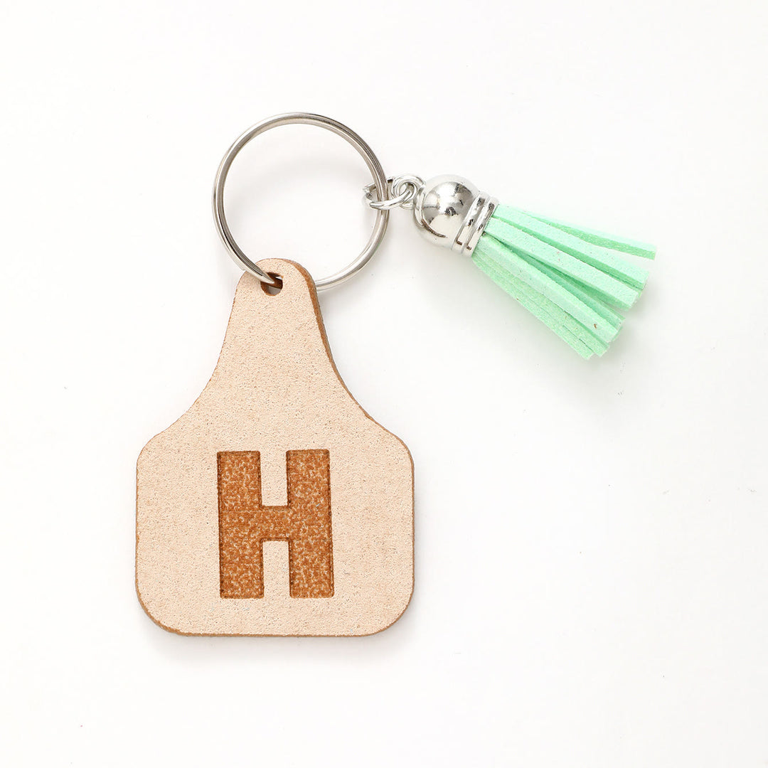 Porte-clés à pompon vert avec lettres de style minimaliste de ferme - H - image 10