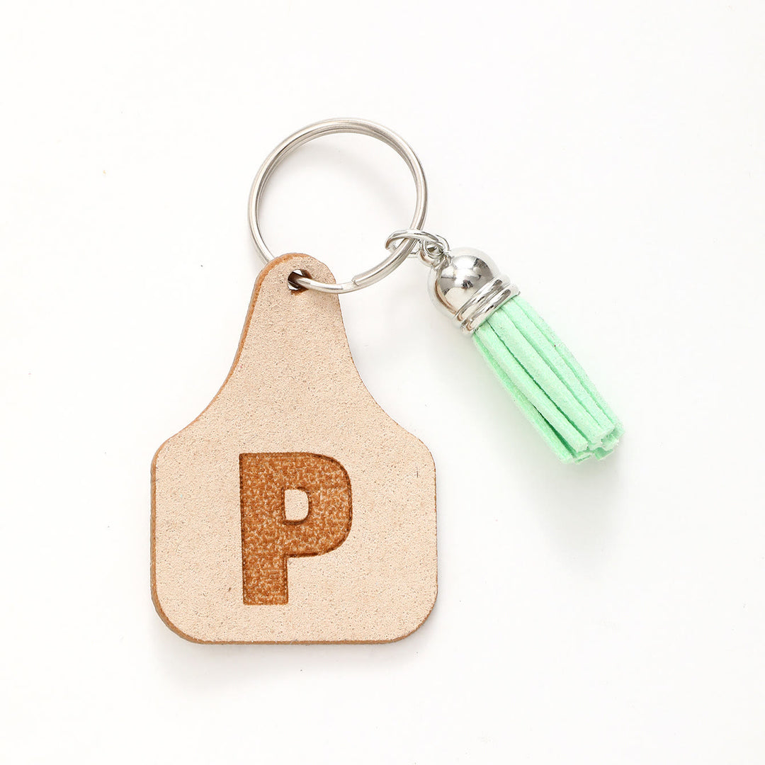 Porte-clés à pompon vert avec lettres de style minimaliste de ferme - P - image 18