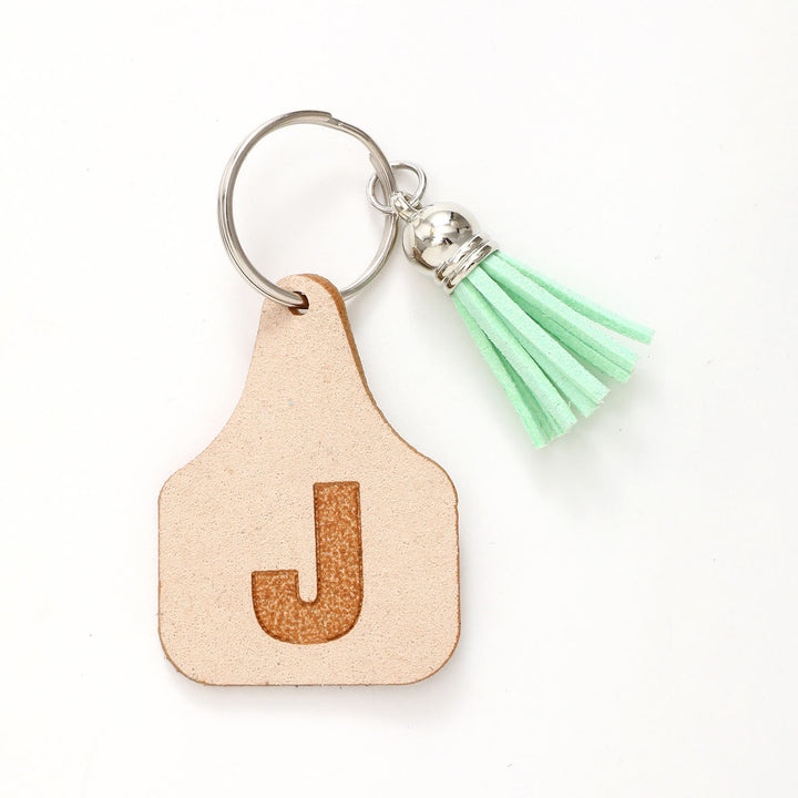 Porte-clés à pompon vert avec lettres de style minimaliste de ferme - J - image 12