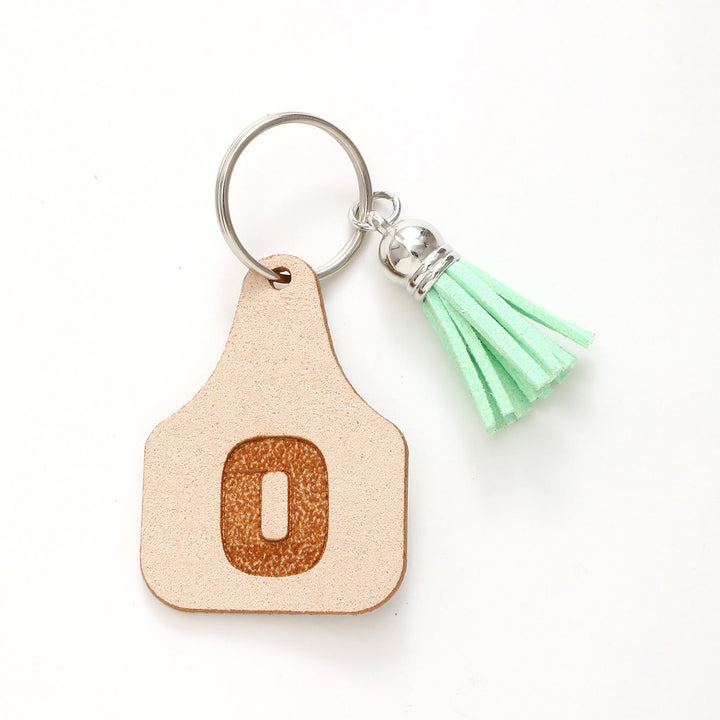 Porte-clés à pompon vert avec lettres de style minimaliste de ferme - O - image 17