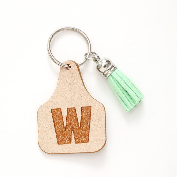 Porte-clés à pompon vert avec lettres de style minimaliste de ferme - W - image 25