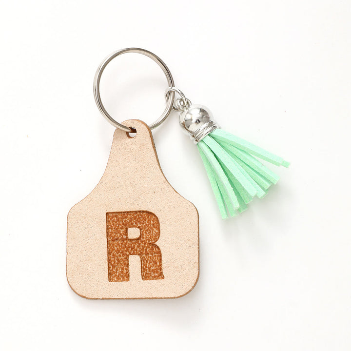 Porte-clés à pompon vert avec lettres de style minimaliste de ferme - R - image 20