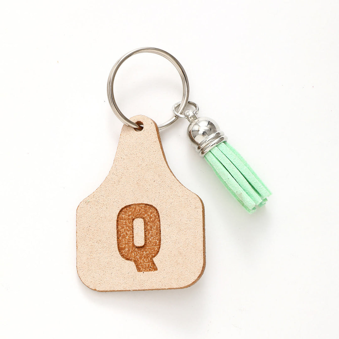 Porte-clés à pompon vert avec lettres de style minimaliste de ferme - Q - image 19