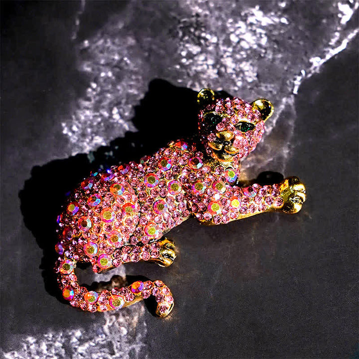 Grande broche de luxe en strass scintillants pour homme, motif tigre majestueux - image 17