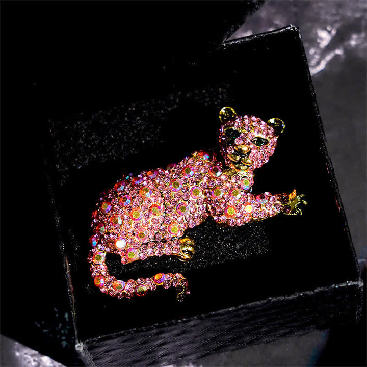 Grande broche de luxe en strass scintillants pour homme, motif tigre majestueux - image 18