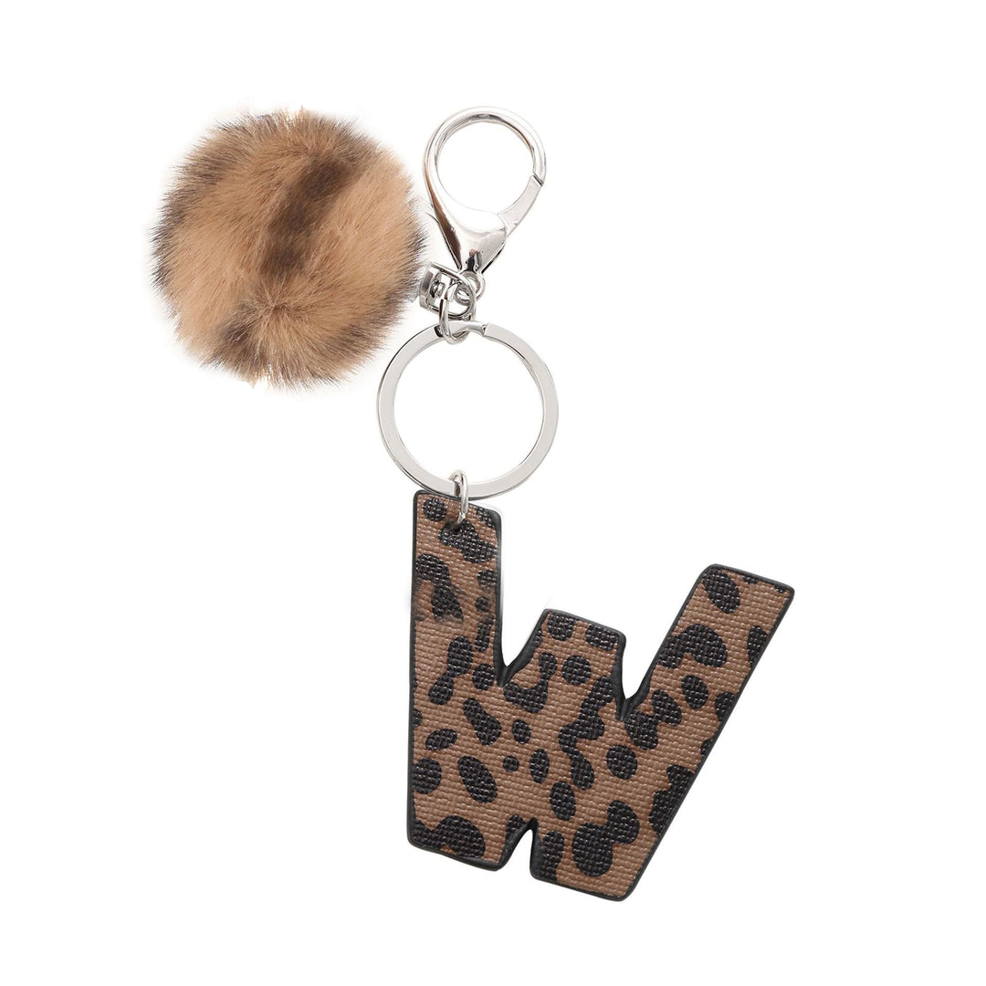 Porte-clés en cuir à imprimé léopard de style occidental avec boule en peluche - W - image 25