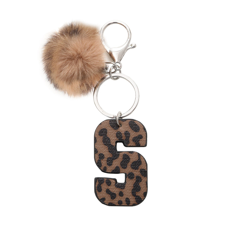 Porte-clés en cuir à imprimé léopard de style occidental avec boule en peluche - S - image 21