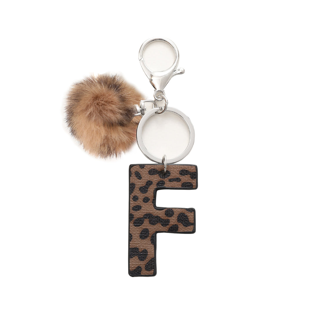 Porte-clés en cuir à imprimé léopard de style occidental avec boule en peluche - F - image 8