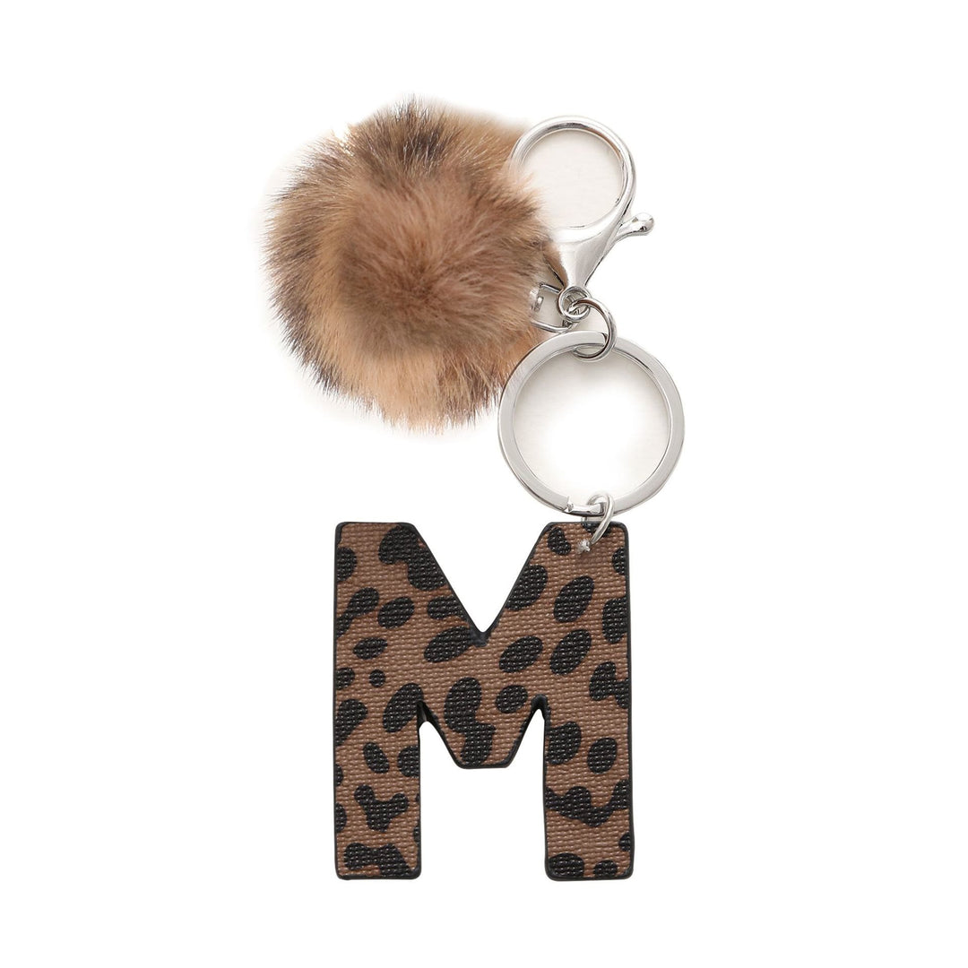 Porte-clés en cuir à imprimé léopard de style occidental avec boule en peluche - M - image 15