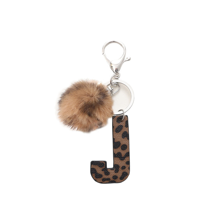 Porte-clés en cuir à imprimé léopard de style occidental avec boule en peluche - J - image 12