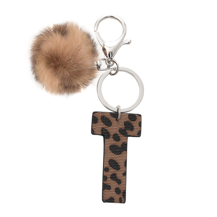 Porte-clés en cuir à imprimé léopard de style occidental avec boule en peluche - T - image 22