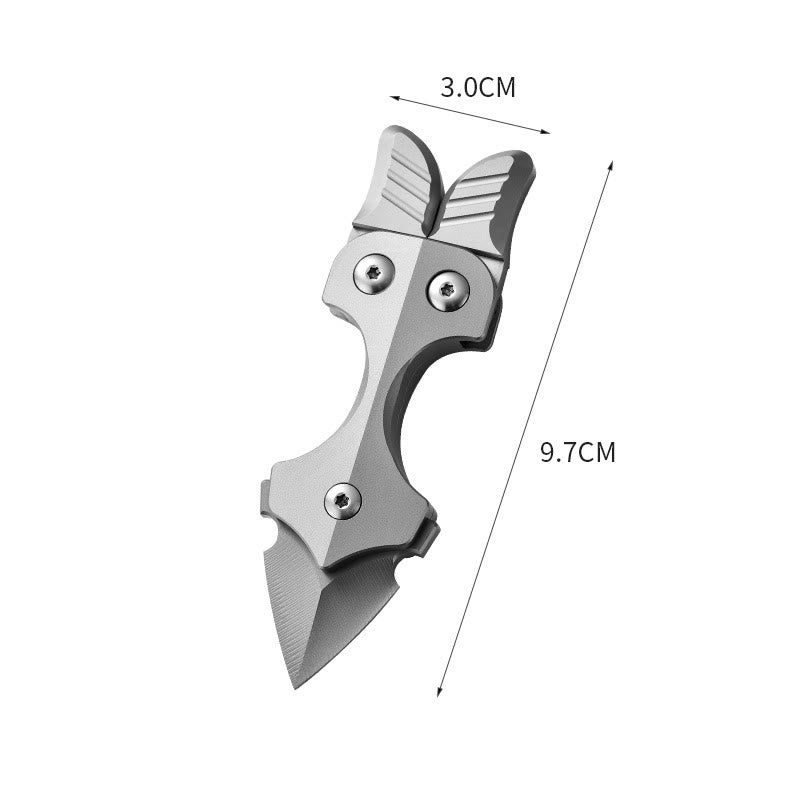 Couteau EDC multifonctionnel portable en alliage de titane pour autodéfense - Sablage - image 7