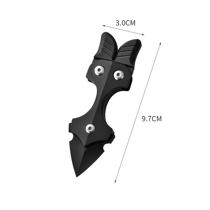 Couteau EDC multifonctionnel portable en alliage de titane pour autodéfense - Noir - image 3