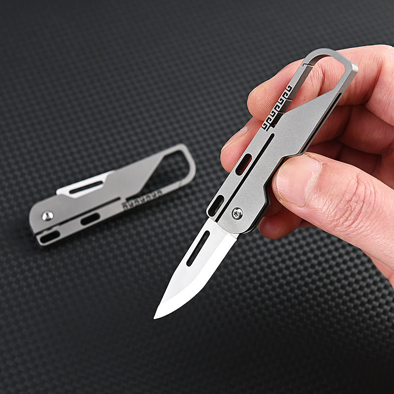 Couteau pliant multifonctionnel en alliage de titane avec porte-clés EDC - image 2