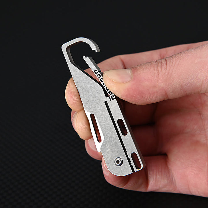 Couteau pliant multifonctionnel en alliage de titane avec porte-clés EDC - image 4