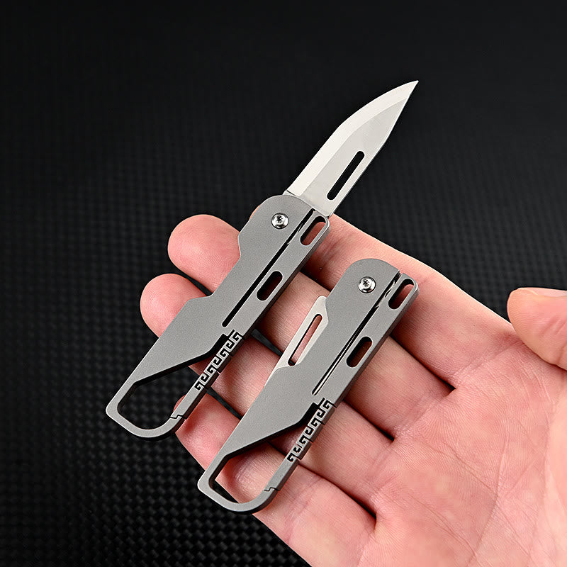Couteau pliant multifonctionnel en alliage de titane avec porte-clés EDC - image 5