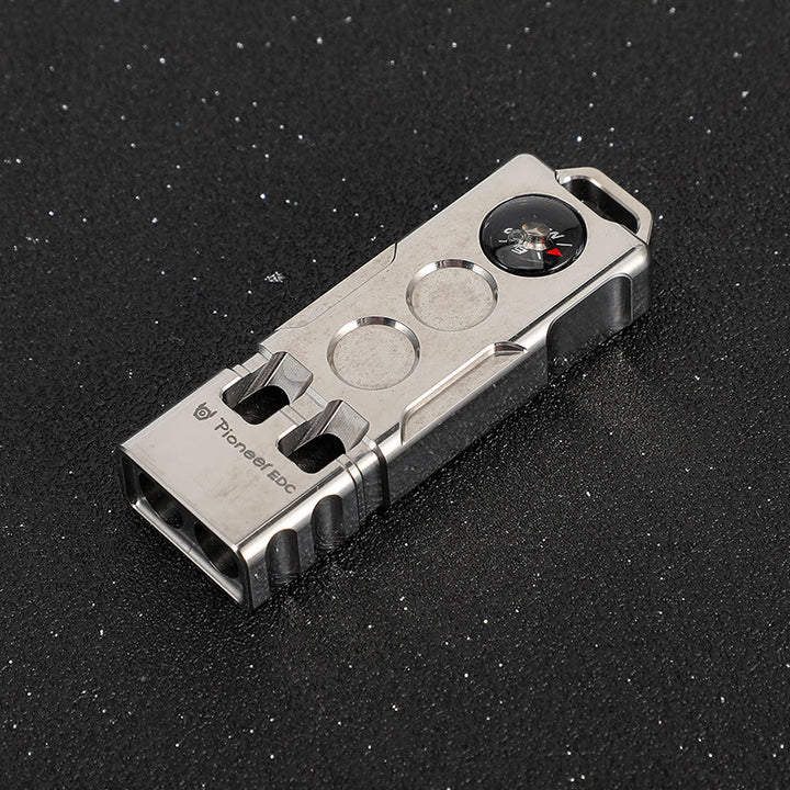 Boussole et sifflet de survie 2 en 1 EDC à double tube et décibels élevés - Couleur originale titane - image 10