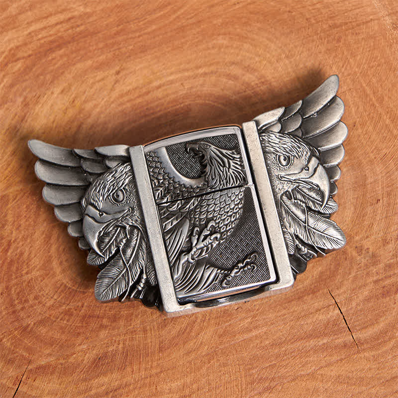 Ceinture en cuir de vautour argenté pour homme avec briquet caché - image 4