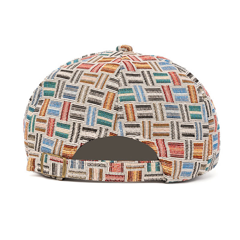 Béret artistique rétro en jacquard coloré à carreaux - image 5