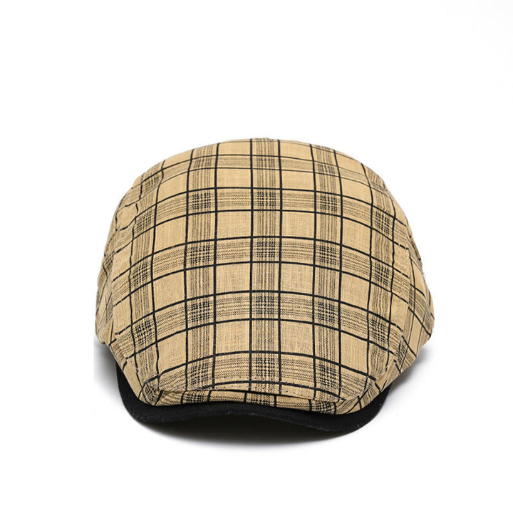 Béret en pur coton à rayures et à carreaux, tendance printemps-été - image 3