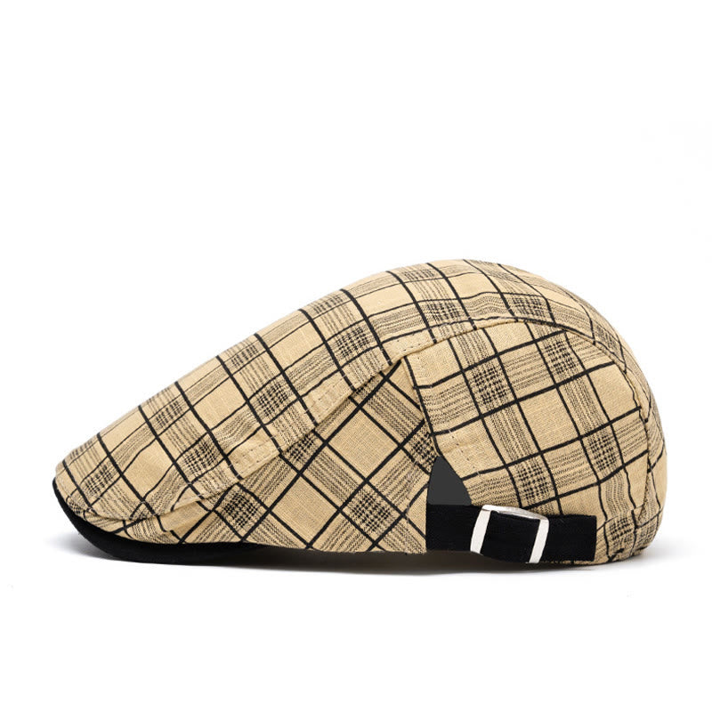 Béret en pur coton à rayures et à carreaux, tendance printemps-été - image 2
