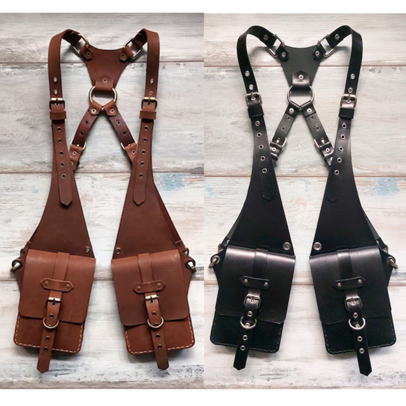 Sac à bandoulière en cuir antivol style punk rétro pour téléphone portable - image 7