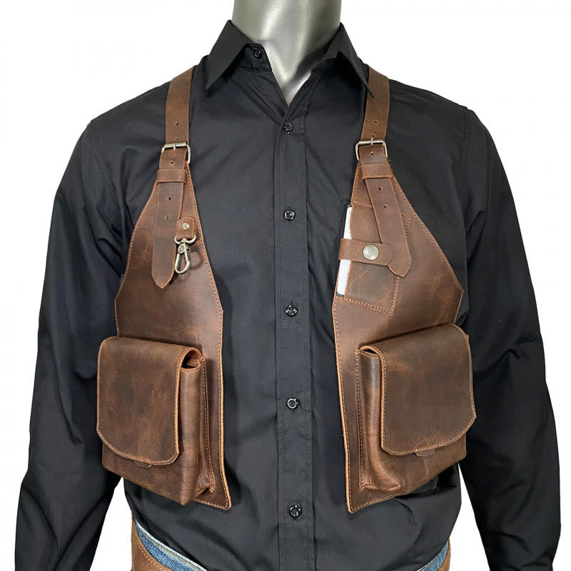 Sac à bandoulière style médiéval à grandes poches - image 2