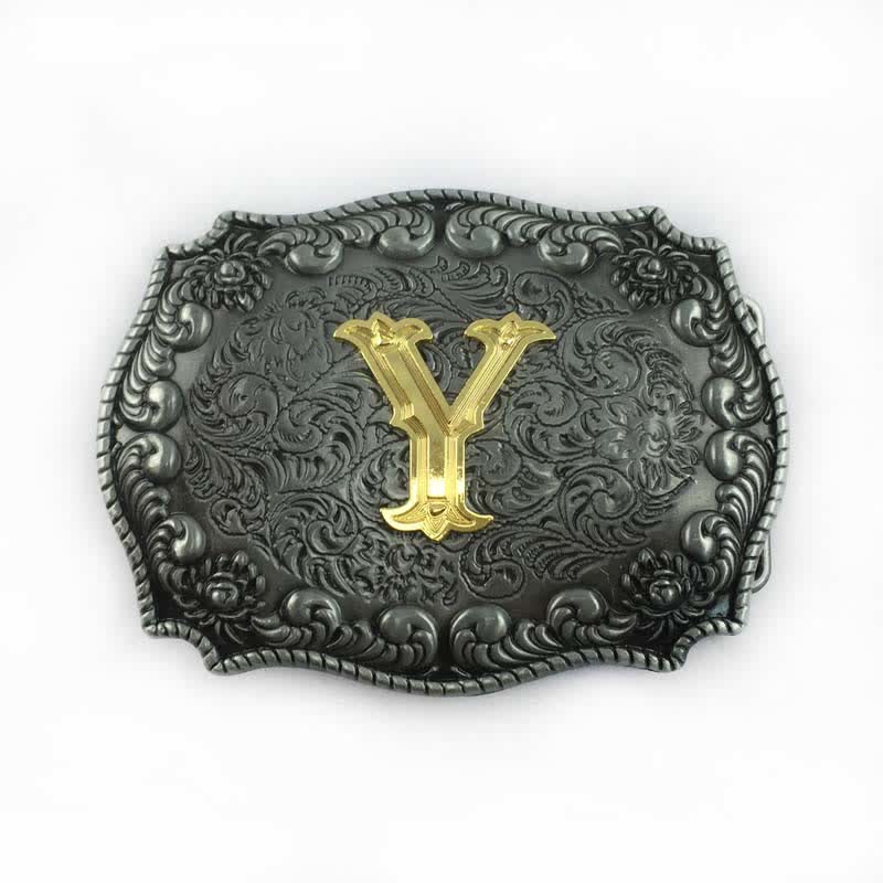 Ceinture en cuir à boucle initiale pour homme avec lettres de l'alphabet - Y - Sans ceinture - image 28