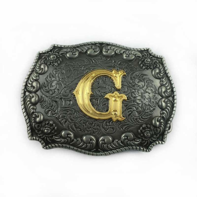 Ceinture en cuir à boucle initiale pour homme avec lettres de l'alphabet - G - Sans ceinture - image 10