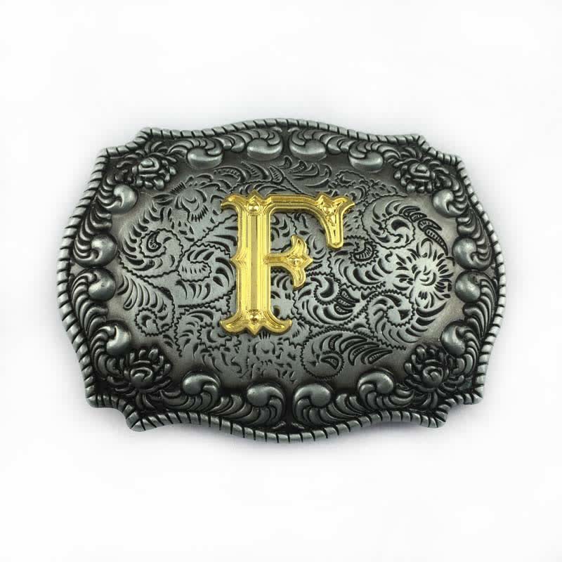 Ceinture en cuir à boucle initiale pour homme avec lettres de l'alphabet - F - Sans ceinture - image 9