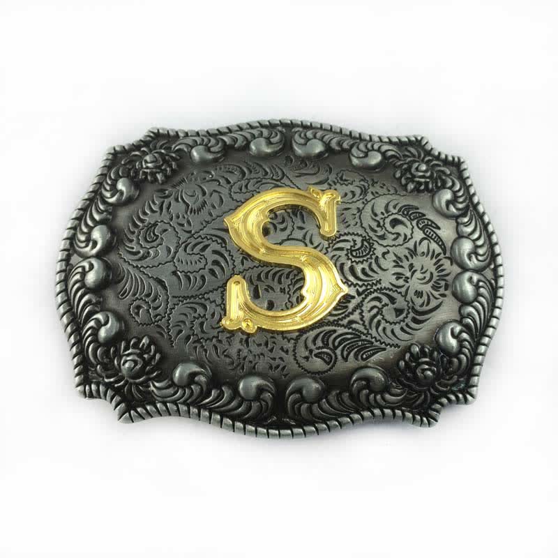 Ceinture en cuir à boucle initiale pour homme avec lettres de l'alphabet - S - Sans ceinture - image 22