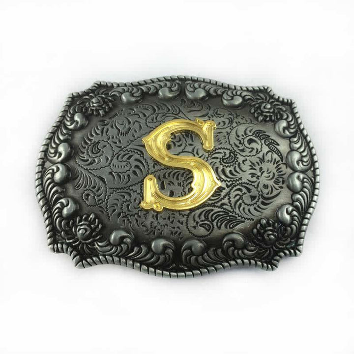 Ceinture en cuir à boucle initiale pour homme avec lettres de l'alphabet - S - Sans ceinture - image 22