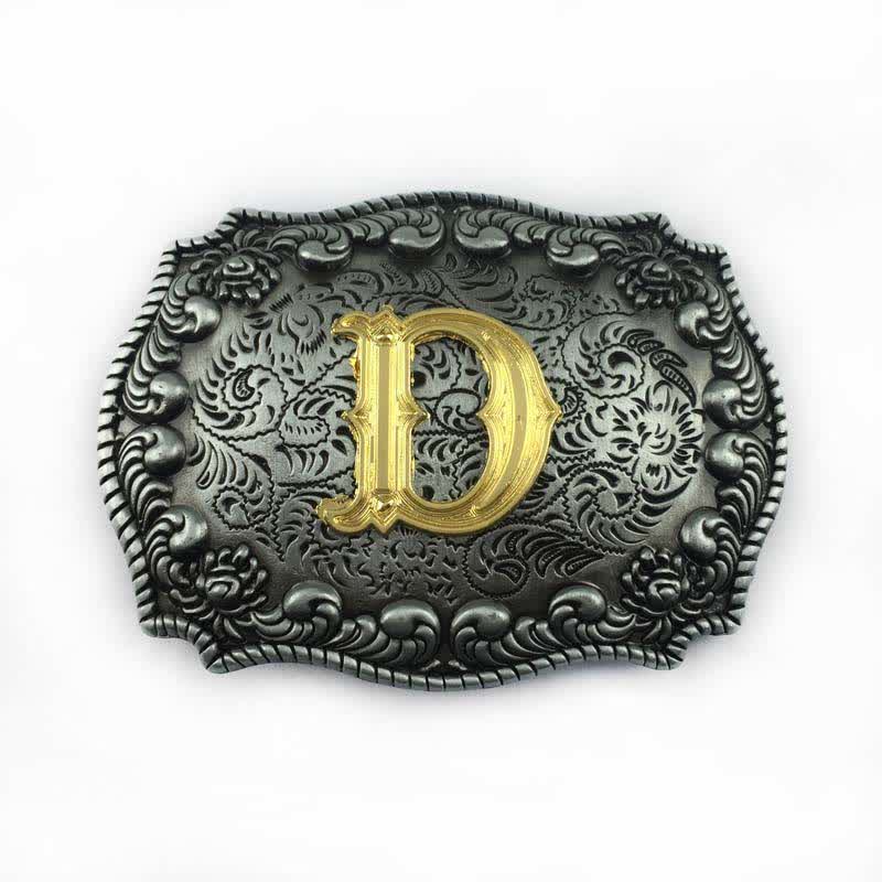 Ceinture en cuir à boucle initiale pour homme avec lettres de l'alphabet - D - Sans ceinture - image 7