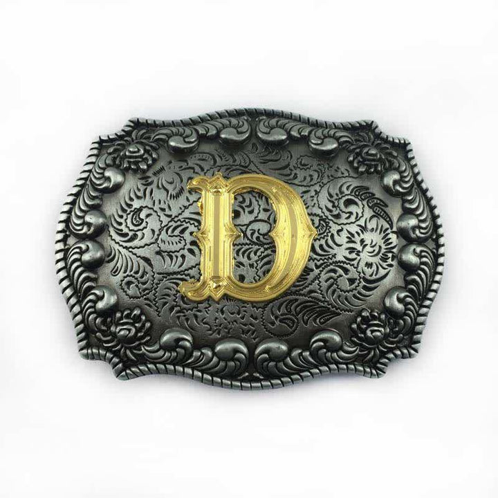 Ceinture en cuir à boucle initiale pour homme avec lettres de l'alphabet - D - Sans ceinture - image 7