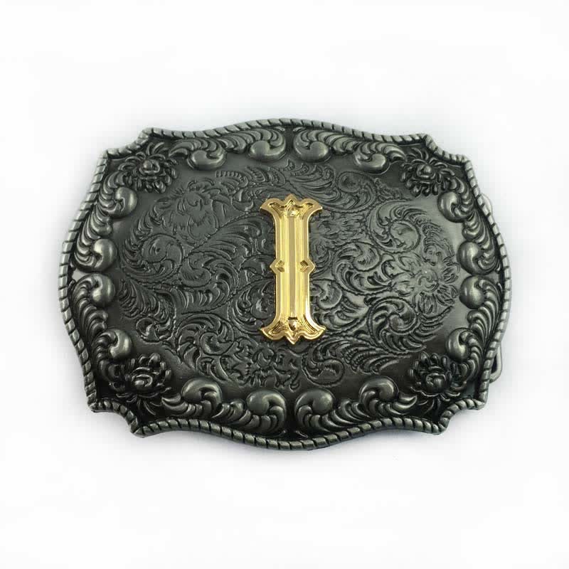 Ceinture en cuir à boucle initiale pour homme avec lettres de l'alphabet - I - Sans ceinture - image 12