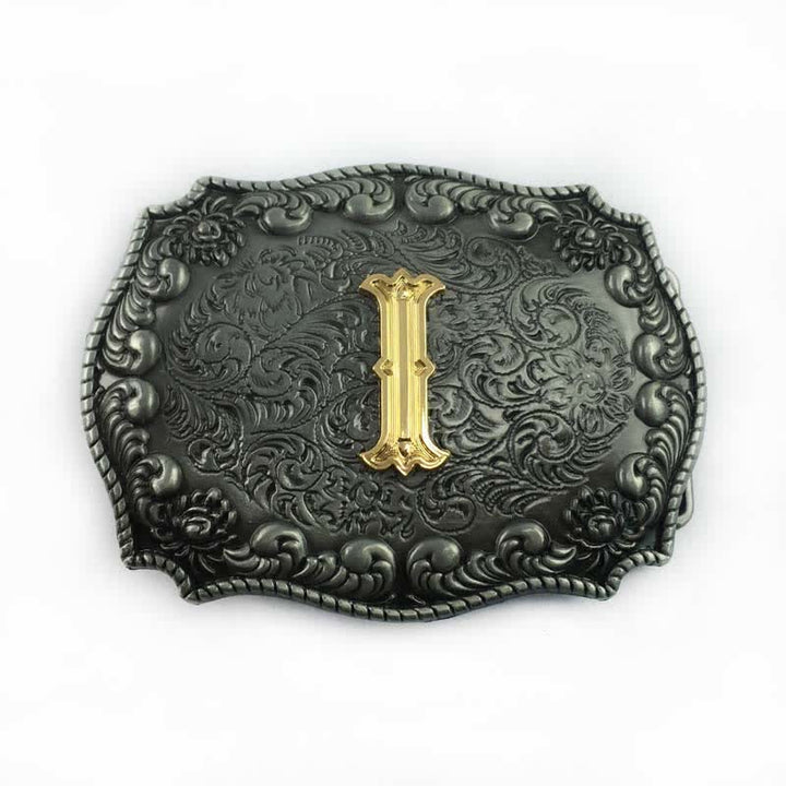 Ceinture en cuir à boucle initiale pour homme avec lettres de l'alphabet - I - Sans ceinture - image 12