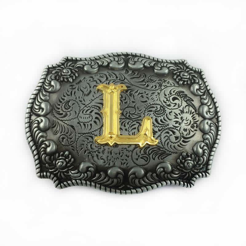 Ceinture en cuir à boucle initiale pour homme avec lettres de l'alphabet - L - Sans ceinture - image 15