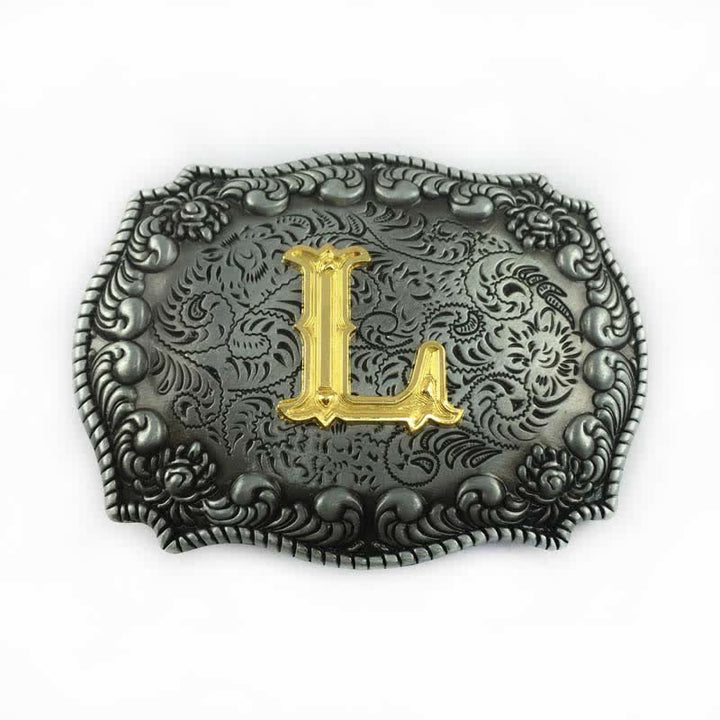 Ceinture en cuir à boucle initiale pour homme avec lettres de l'alphabet - L - Sans ceinture - image 15