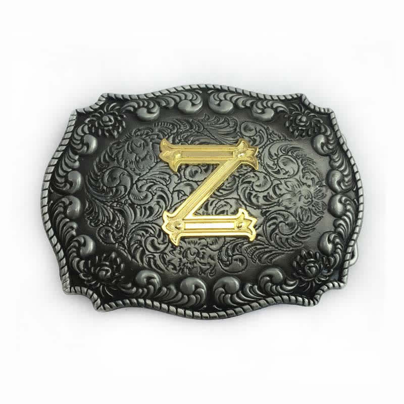 Ceinture en cuir à boucle initiale pour homme avec lettres de l'alphabet - Z - Sans ceinture - image 29