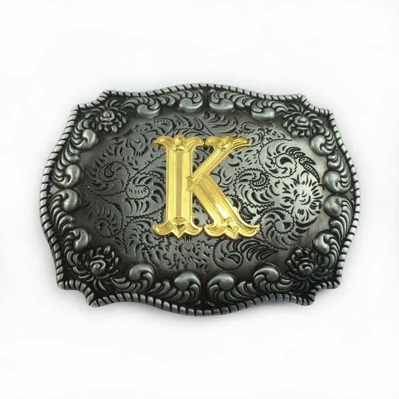 Ceinture en cuir à boucle initiale pour homme avec lettres de l'alphabet - K - Sans ceinture - image 14