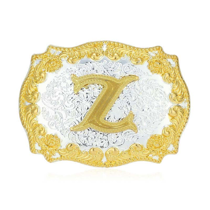 Ceinture en cuir pour homme avec boucle initiale dorée - Z - Sans ceinture - image 31