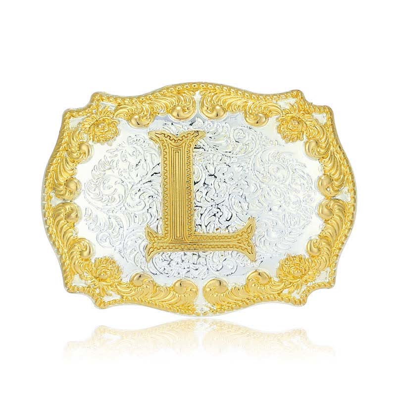 Ceinture en cuir pour homme avec boucle initiale dorée - L - Sans ceinture - image 17